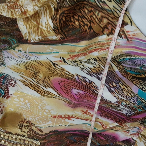 Iman Embellished Jeweled Boho Chic Balloon Sleeve Sheer Blouse Women’s Size 2X - Picture 11 of 15